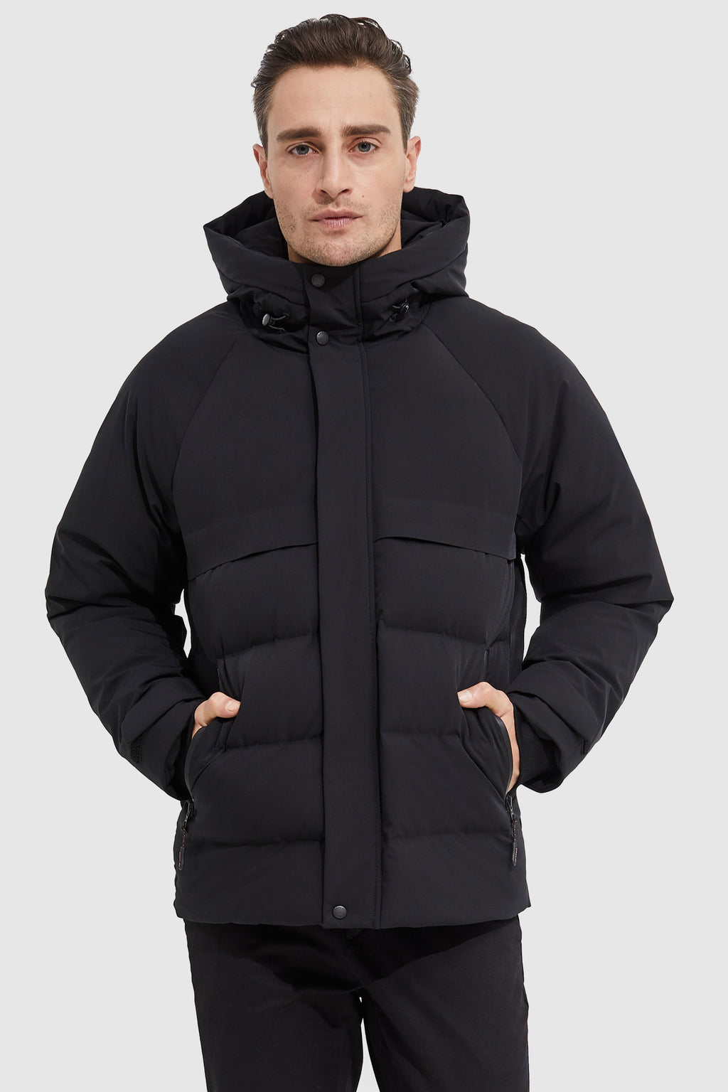 Hot-Sale Winter Hood Ribbed Cuff Down Jacket