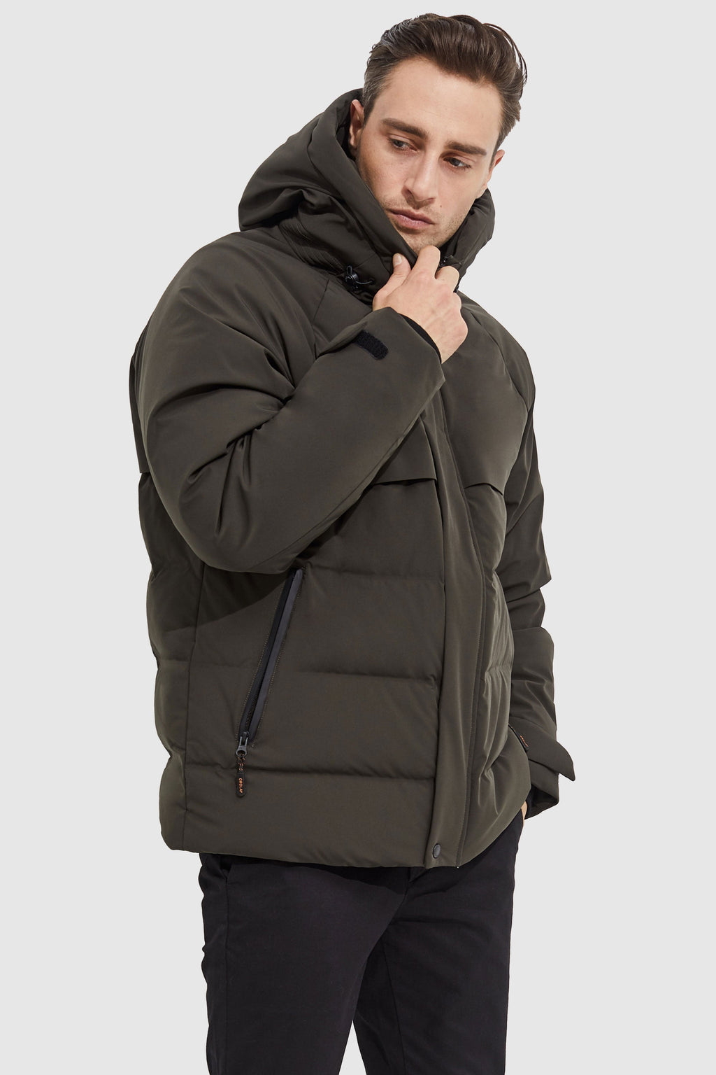 Hot-Sale Winter Hood Ribbed Cuff Down Jacket