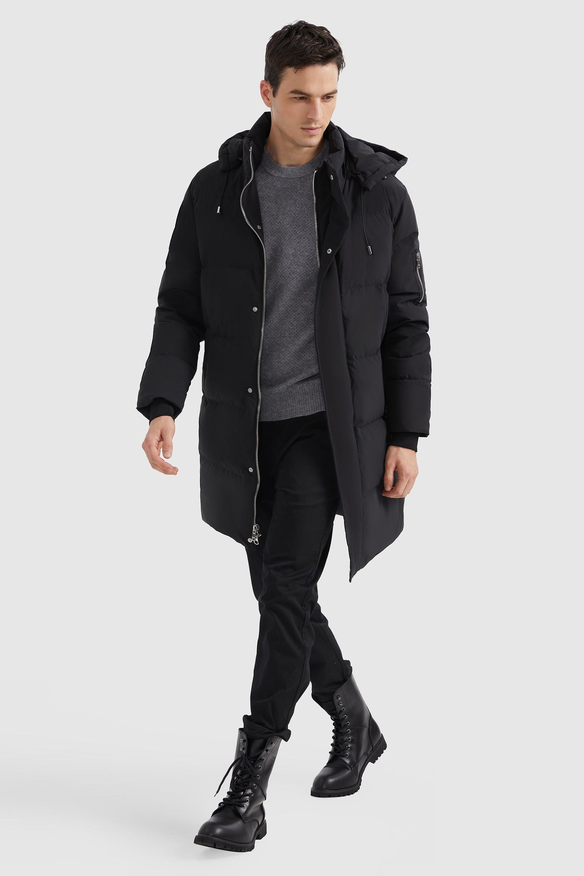 Hot-Sale Zip Up Snap Button Thickened Down Jacket