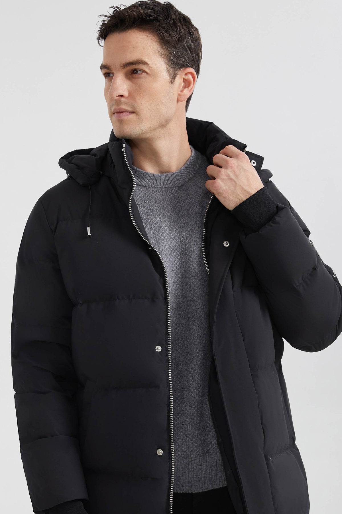 Hot-Sale Zip Up Snap Button Thickened Down Jacket