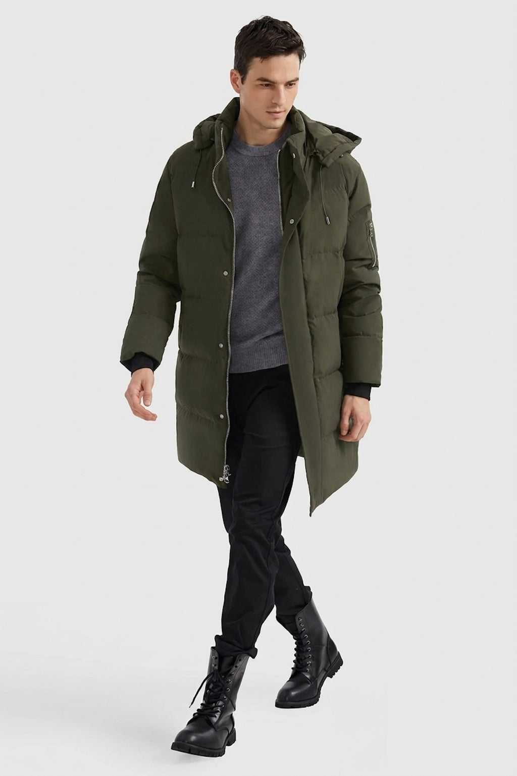 Hot-Sale Zip Up Snap Button Thickened Down Jacket