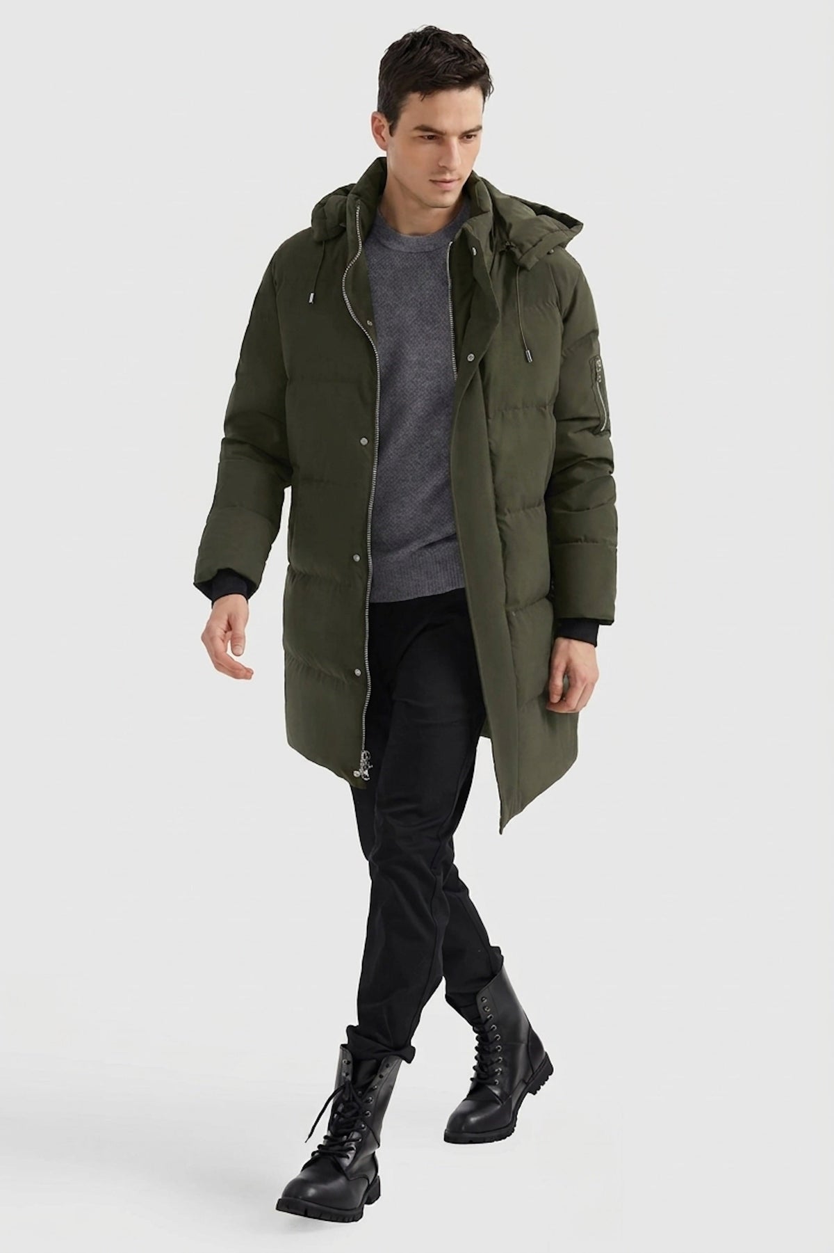Hot-Sale Zip Up Snap Button Thickened Down Jacket
