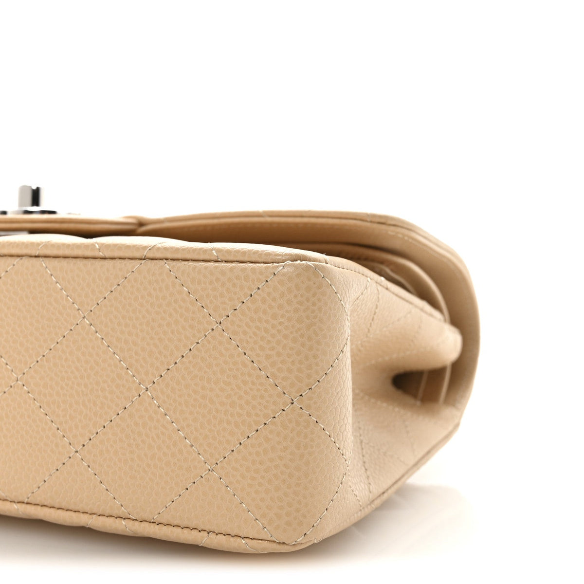 Caviar Quilted Small Double Flap Beige At My store