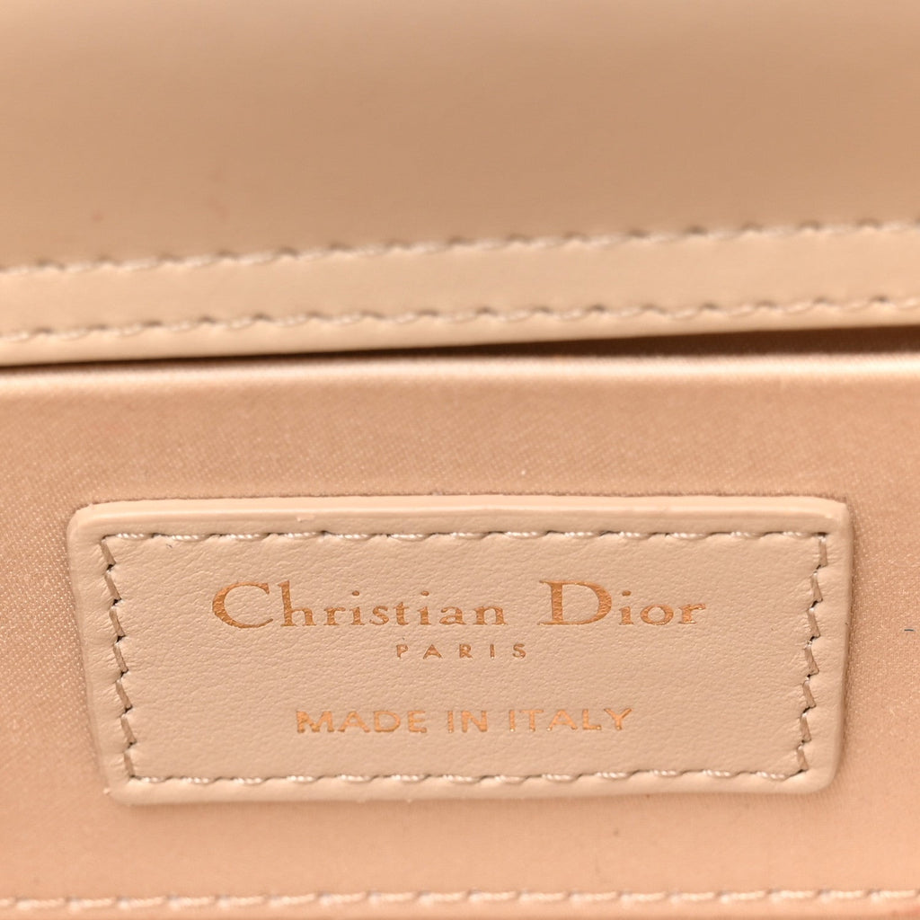 Lambskin Cannage Beaded Embroidered Micro Lady D-Joy Beige AT My store
