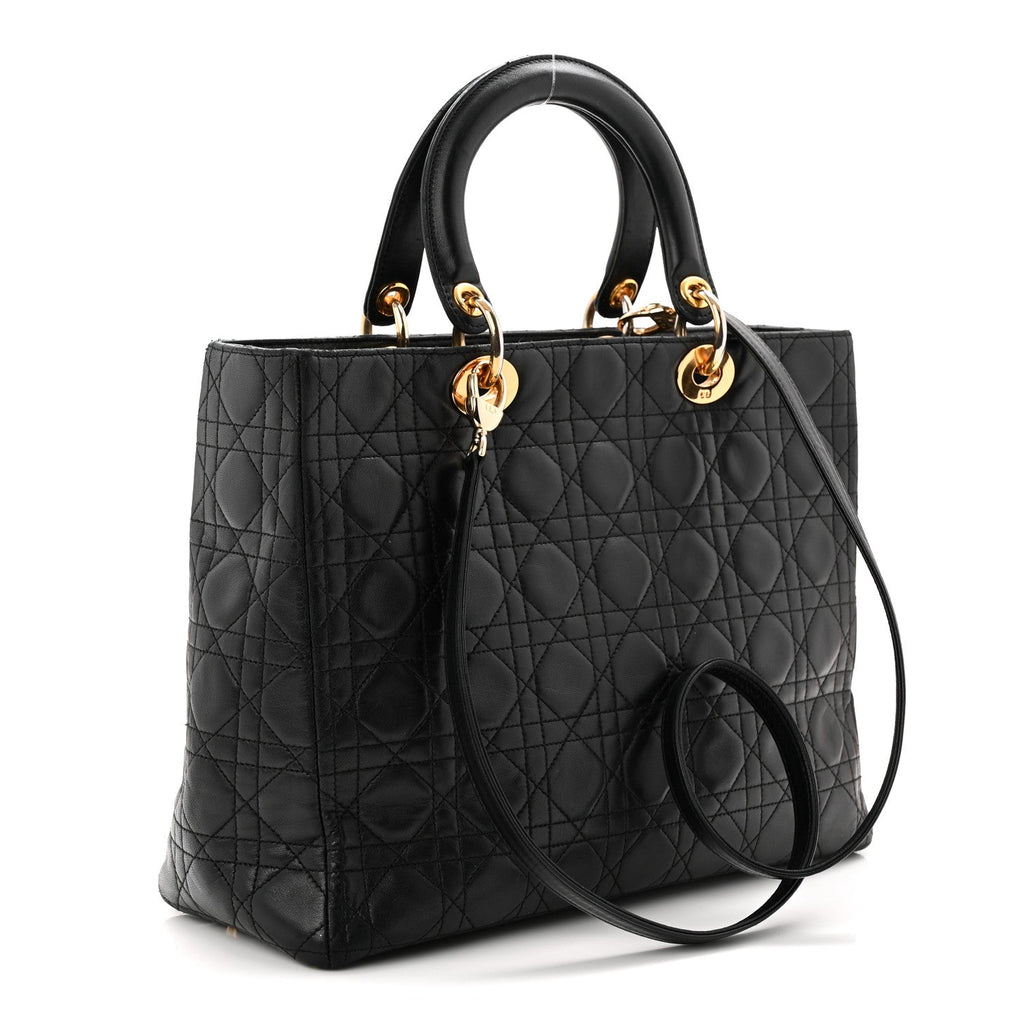 Lambskin Cannage Large Lady Dior Black AT My store