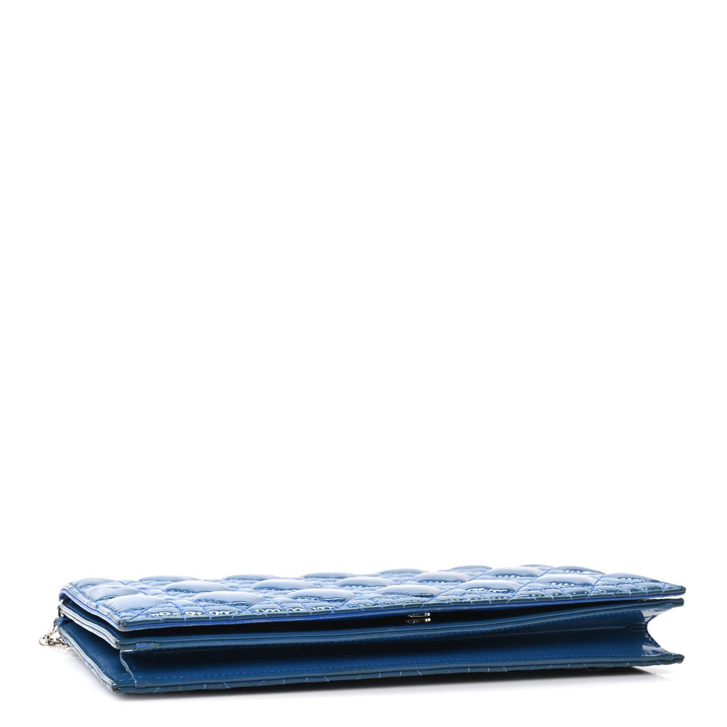 Patent Cannage Lady Dior Convertible Clutch Blue AT My store