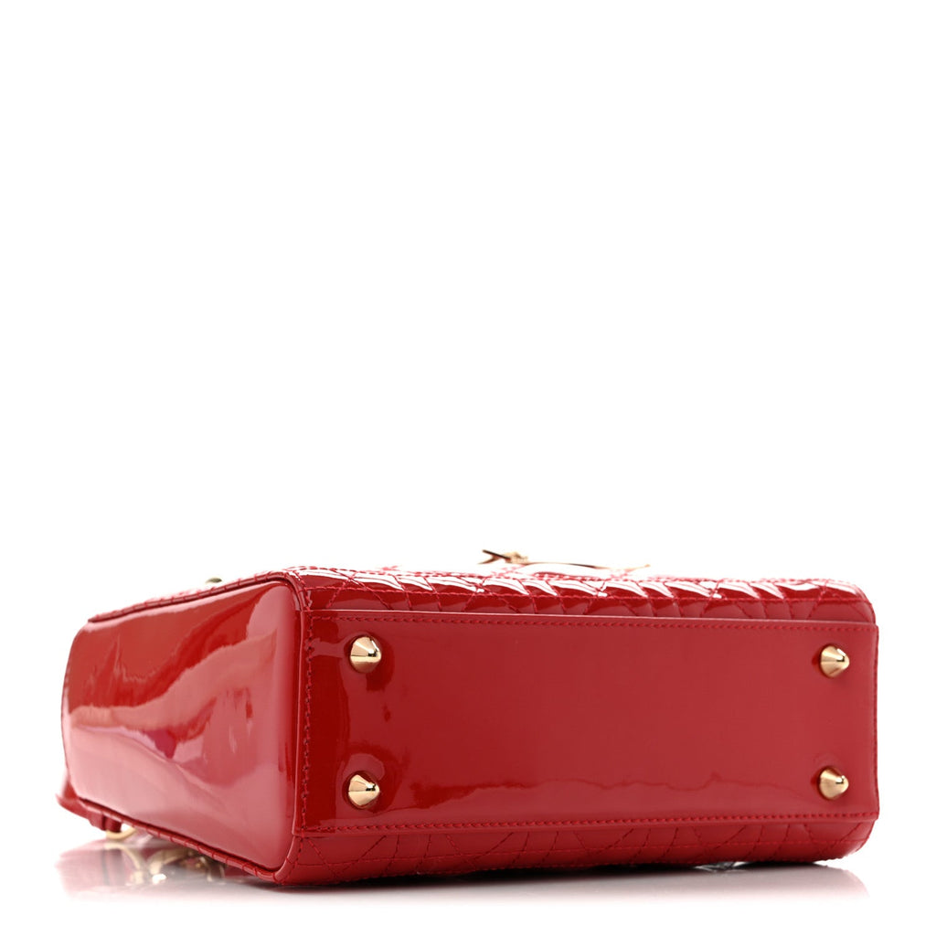 Patent Cannage Small Lady Dior Cherry Red AT My store