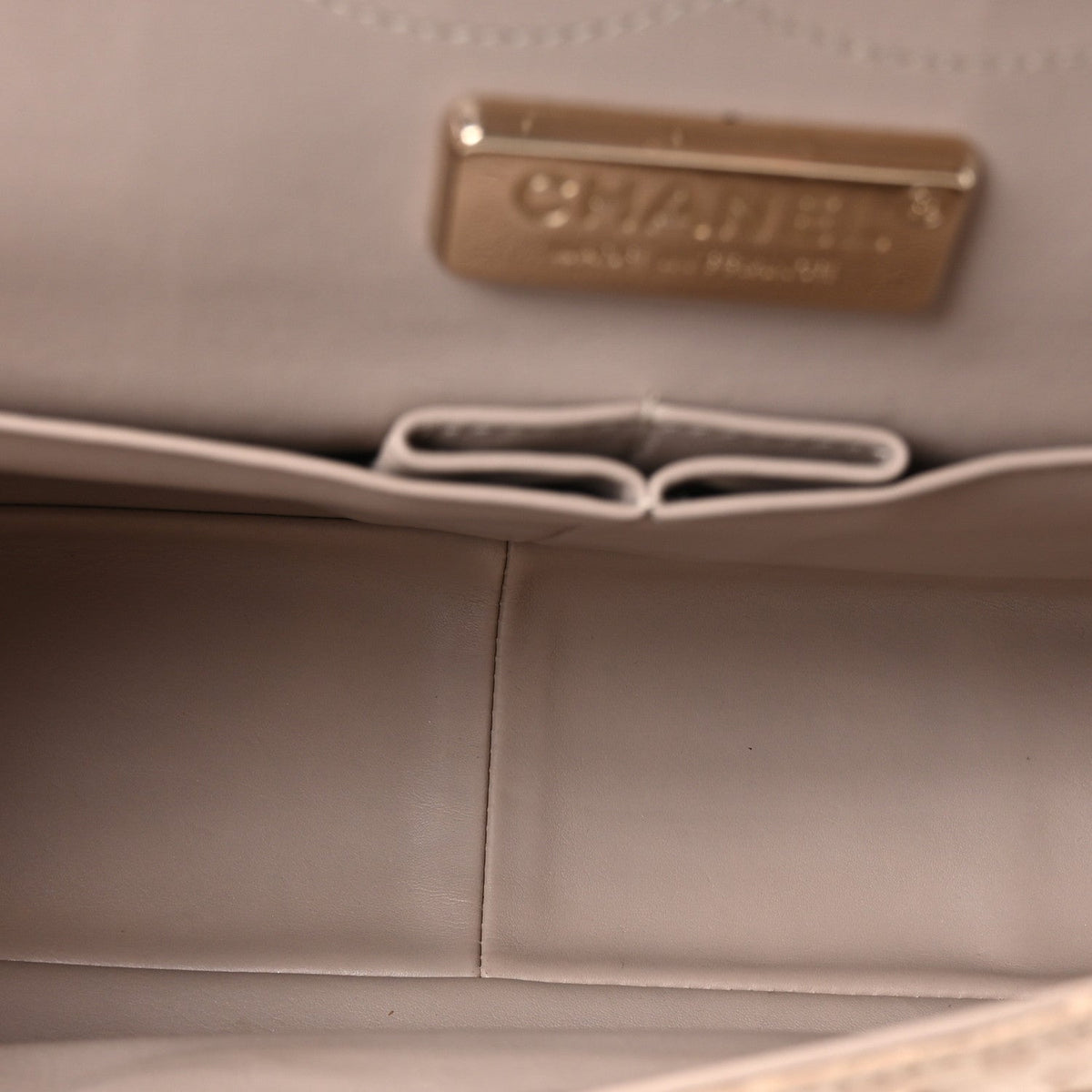 Metallic Snakeskin Jumbo Double Flap Light Beige At My store
