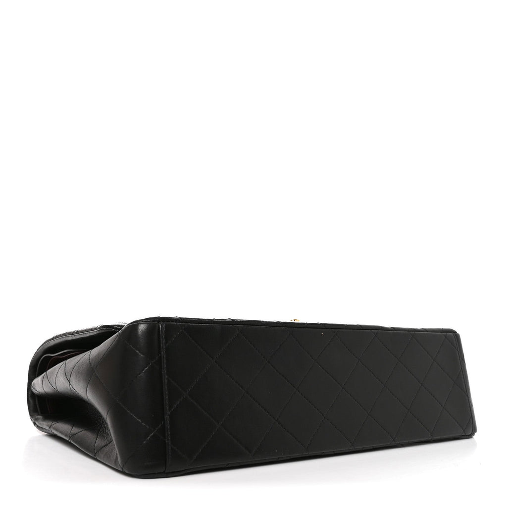 Lambskin Quilted Maxi Double Flap Black At My store