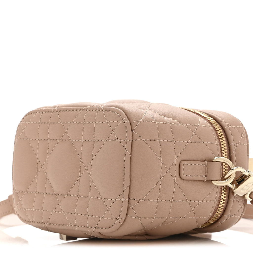 Lambskin Cannage Micro Lady Dior Vanity Case Rose Des Vents AT My store