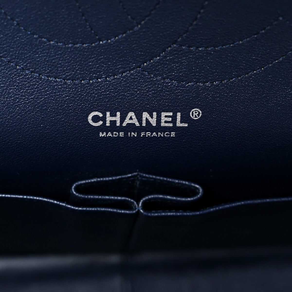 Lambskin Quilted Jumbo Double Flap Navy At My store