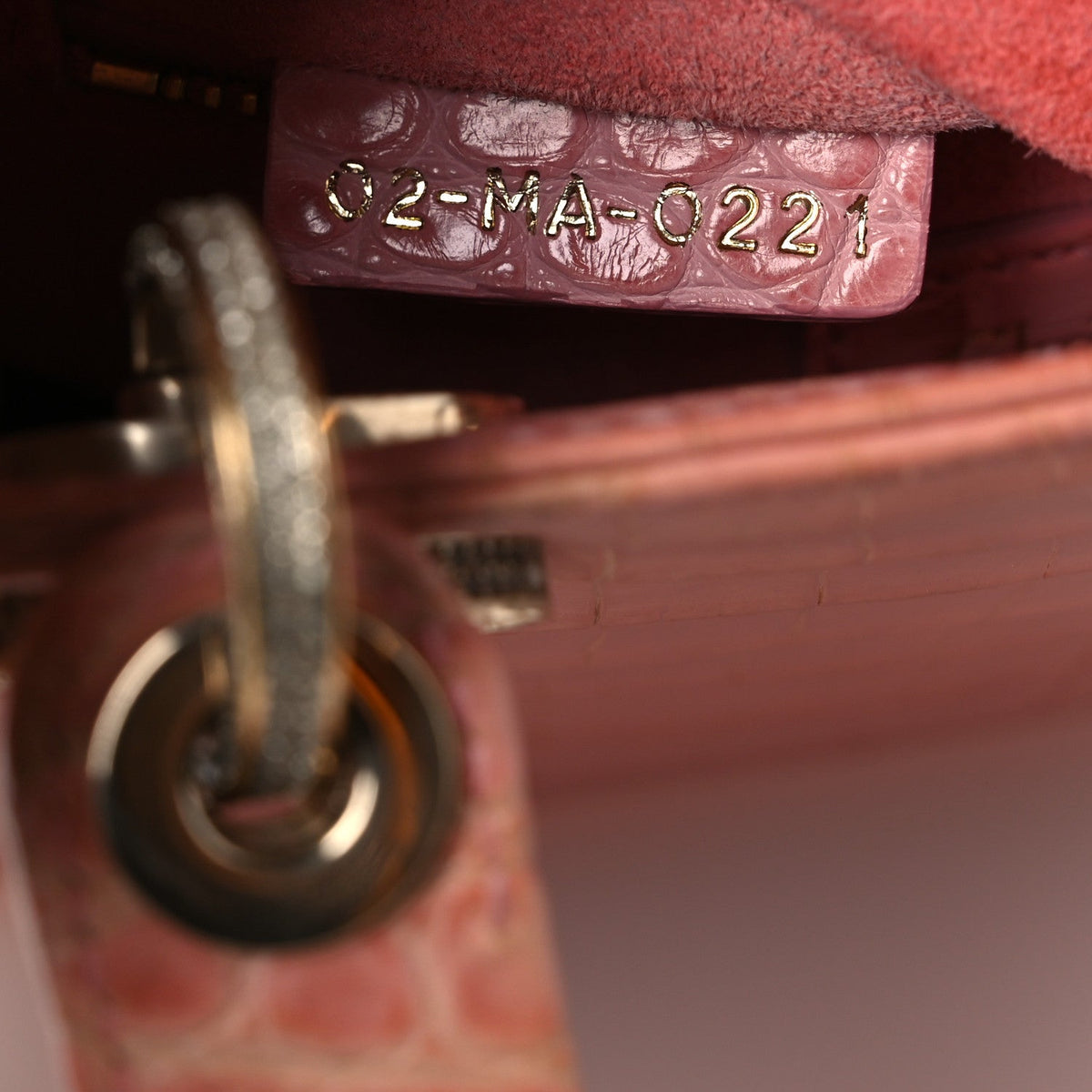 Alligator Crystal Mini Lady Dior Pink AT My store