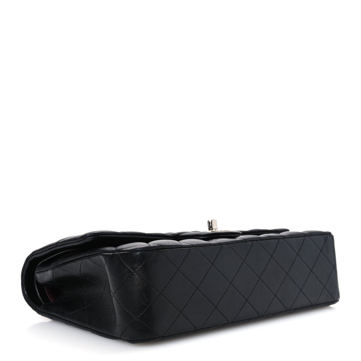 Lambskin Quilted Medium Double Flap Black Black At My store