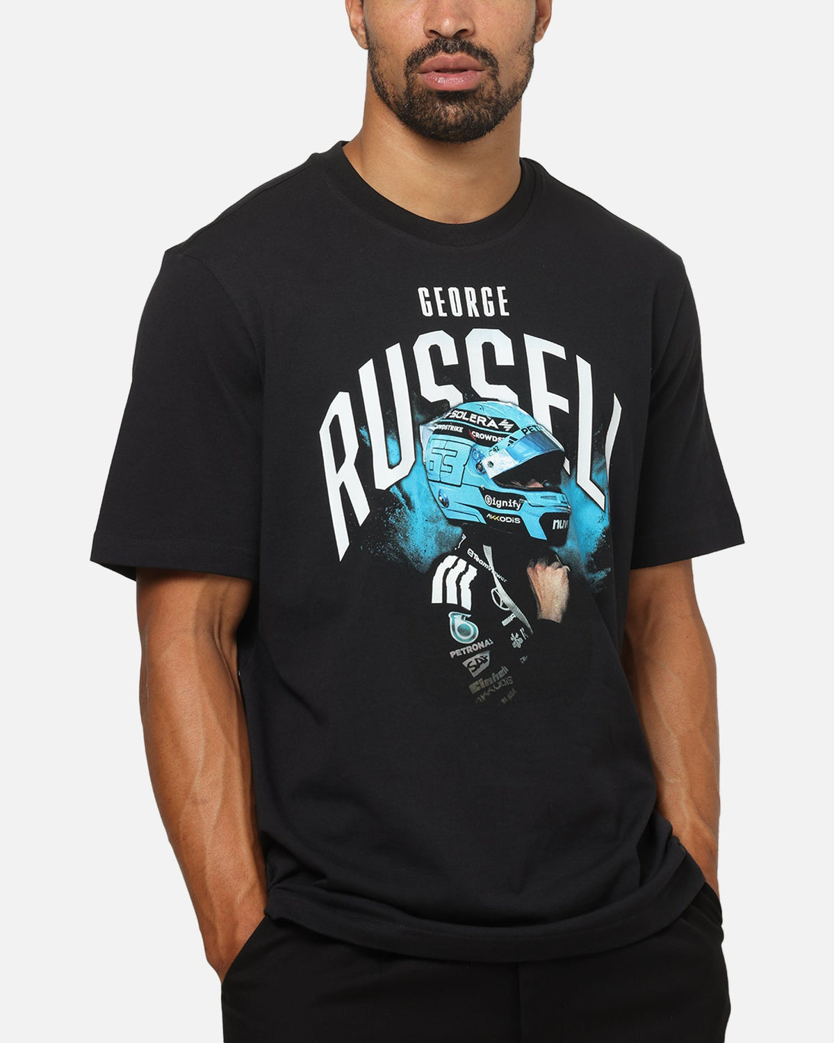 Best-Selling Adidas X Mercedes - AMG Petronas Formula 1 Team George Russell Graphic T-Shirt Black