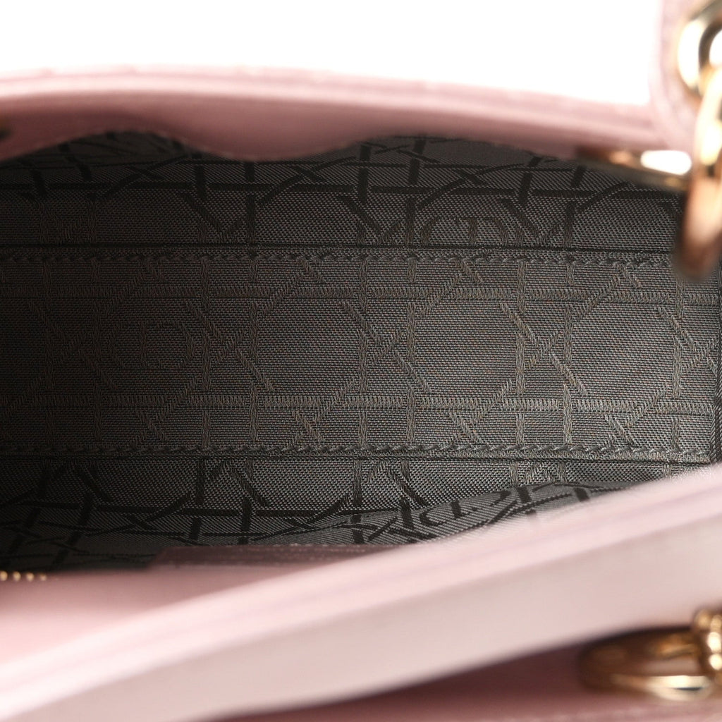 Metallic Lambskin Cannage Mini Lady Dior  Lotus AT My store