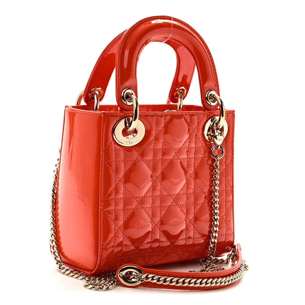 Patent Cannage Mini Lady Dior Orange AT My store