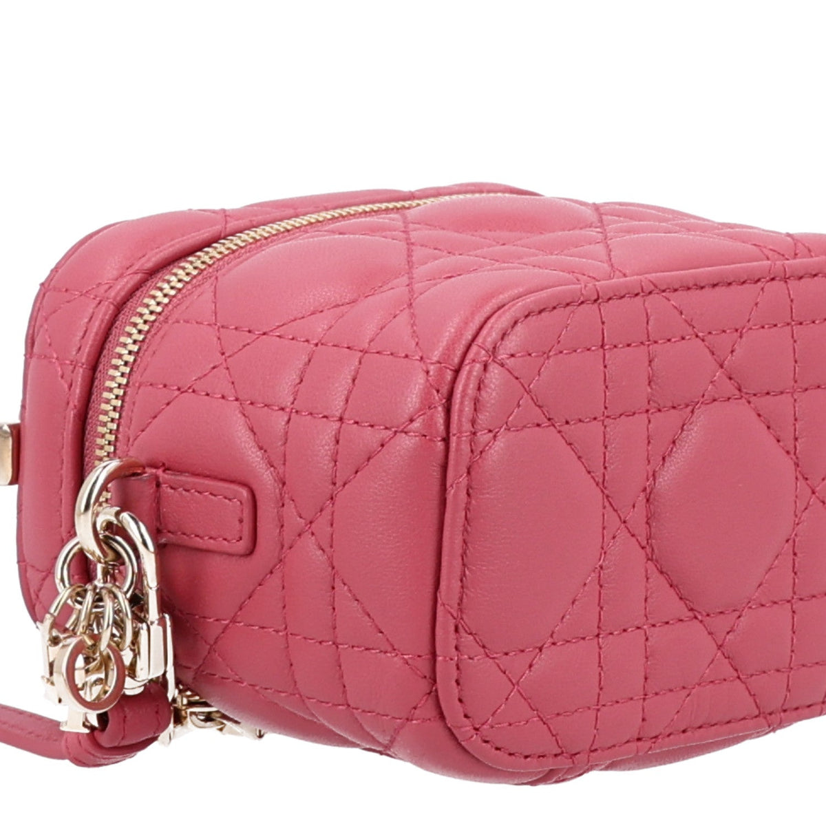 Lambskin Cannage Micro Vanity Case Strawberry Pink AT My store