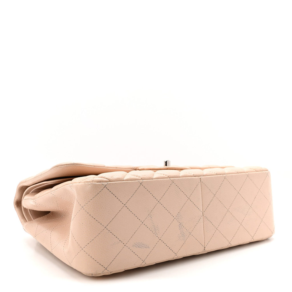 Caviar Quilted Jumbo Double Flap Light Pink At My store