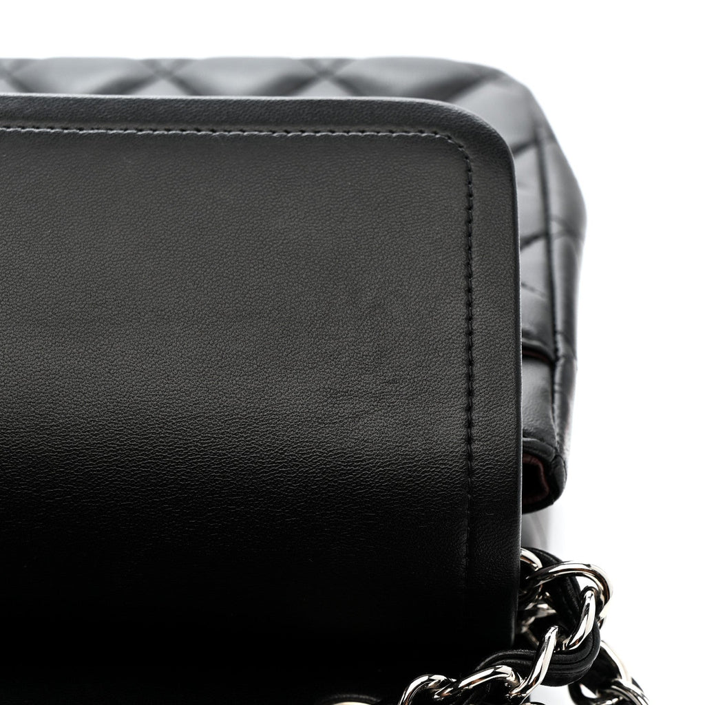 Lambskin Quilted Jumbo Double Flap Black At My store