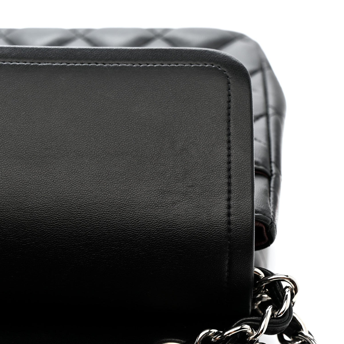 Lambskin Quilted Jumbo Double Flap Black At My store