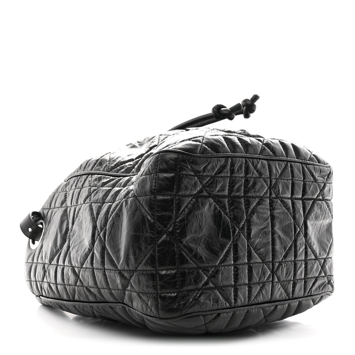 Crinkled Calfskin Macrocannage Medium D-Motion Bag Black AT My store