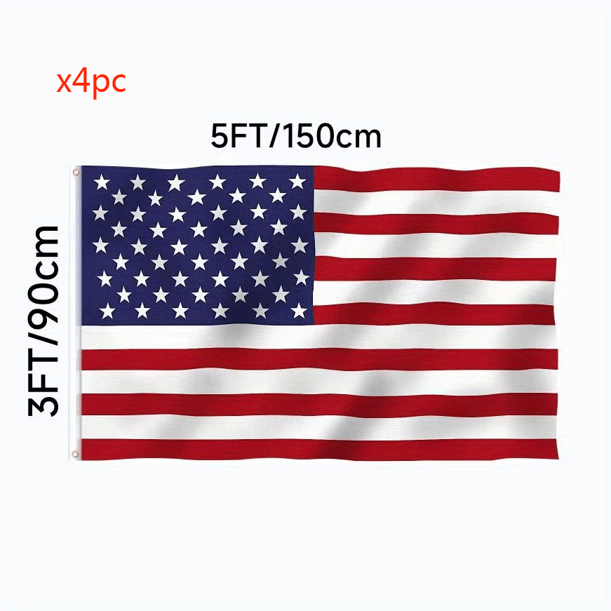2026 New Production 1pc, American Flag, Bright Color And UV Fade Proof Polyester, Quadruple-Stitched Header And Double Stitched Edges, USA Flag With Brass Grommets For Outdoor Yard Garden Farmhouse Indoor Room Decor