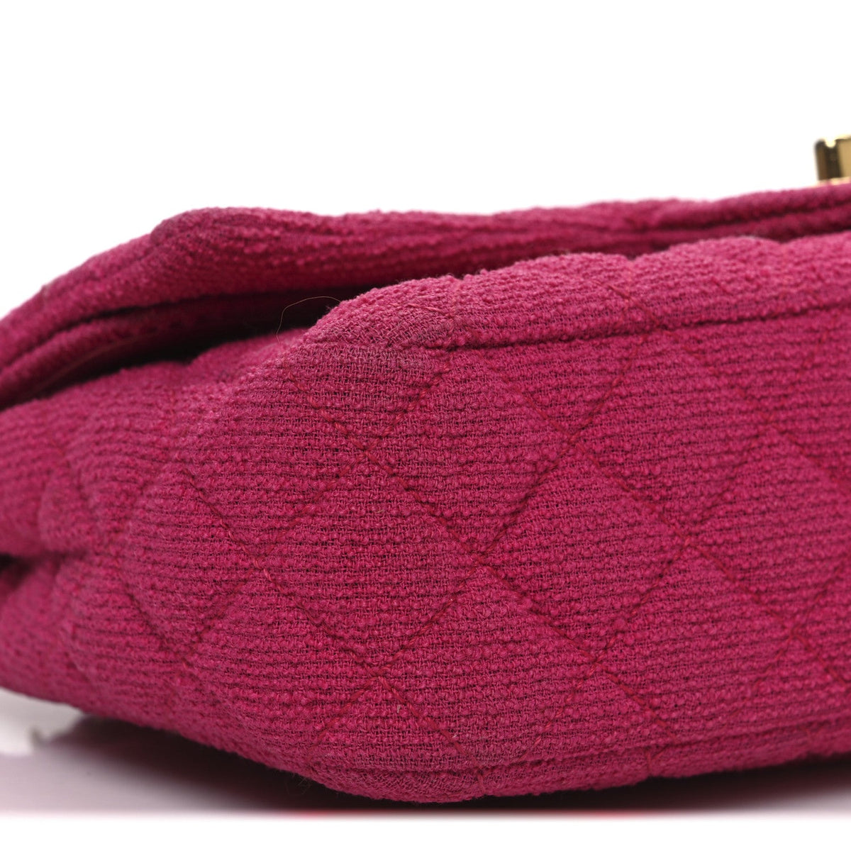 Tweed Quilted Medium Double Flap Fuchsia At My store