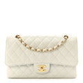 Caviar Quilted Medium Double Flap Light Blue At My store
