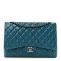 Lambskin Quilted Maxi Double Flap Turquoise At My store