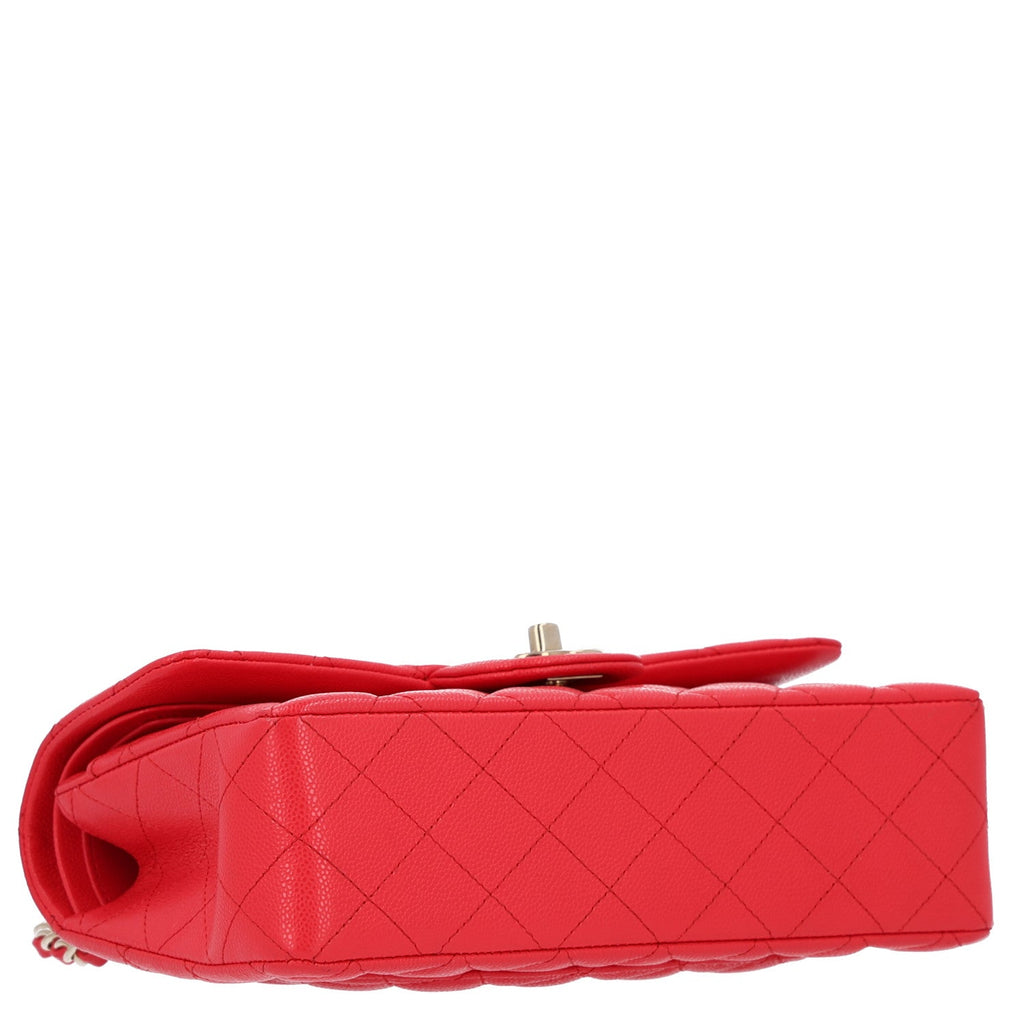 Caviar Quilted Small Double Flap Red At My store