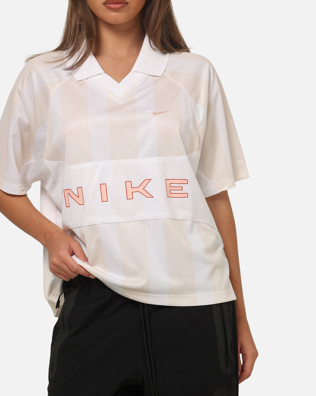 Top Seller Nike Women's Sportswear Street Oversized Striped Jersey Chalk/White