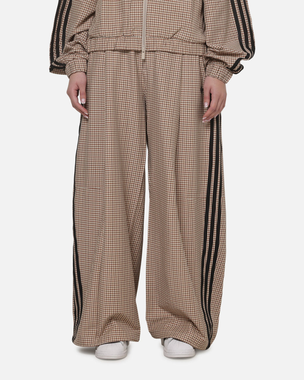 Best-Selling Adidas Women's Checks Trousers Beige