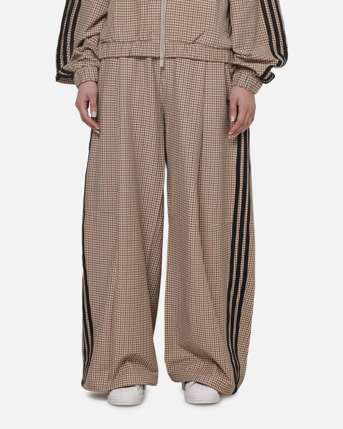 Best-Selling Adidas Women's Checks Trousers Beige