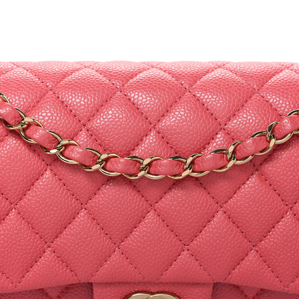 Caviar Quilted Medium Double Flap Pink At My store