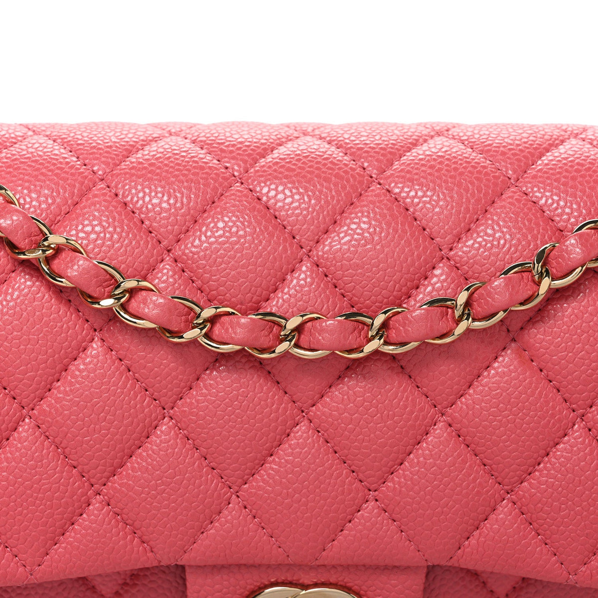Caviar Quilted Medium Double Flap Pink At My store