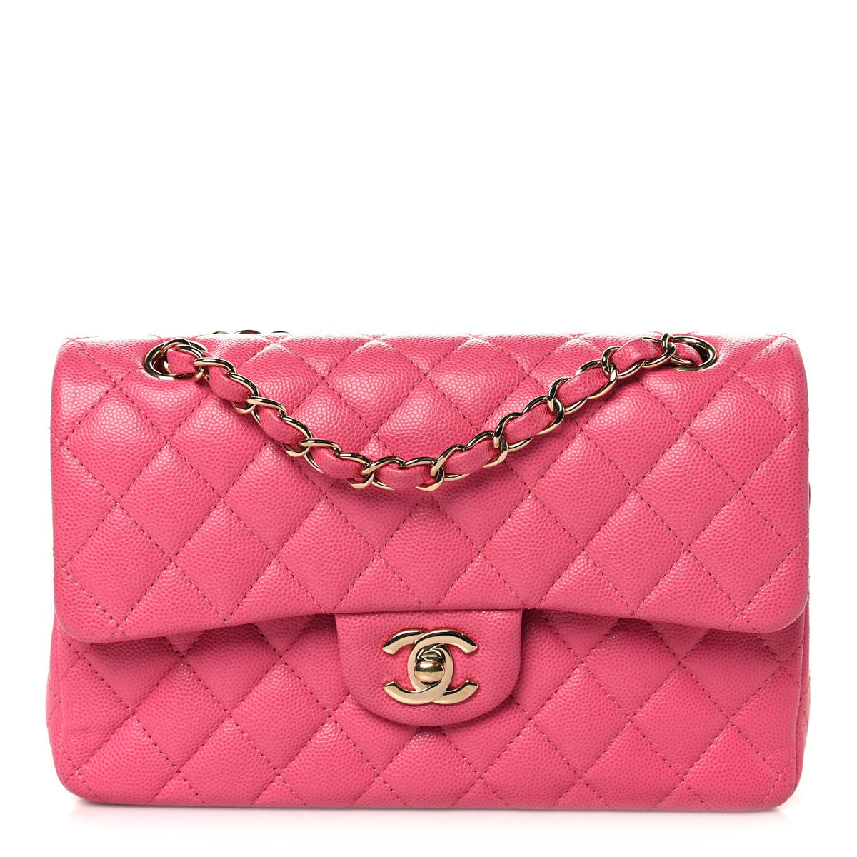 Caviar Quilted Small Double Flap Pink At My store