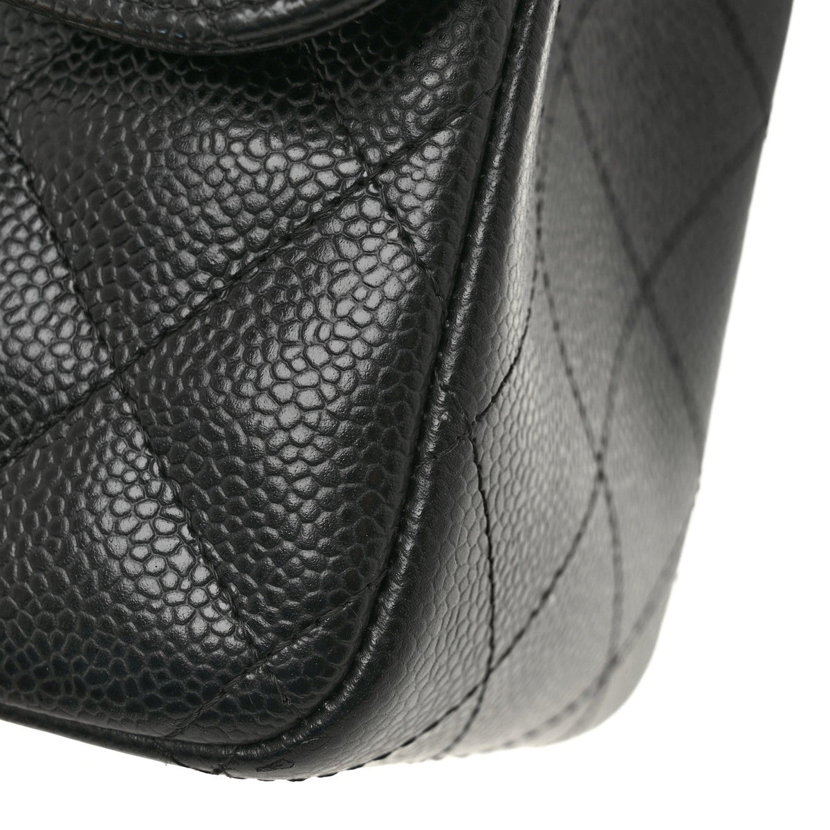 Caviar Quilted Jumbo Double Flap Black At My store