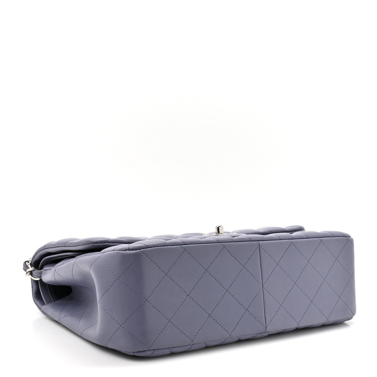 Lambskin Quilted Jumbo Double Flap Light Purple At My store