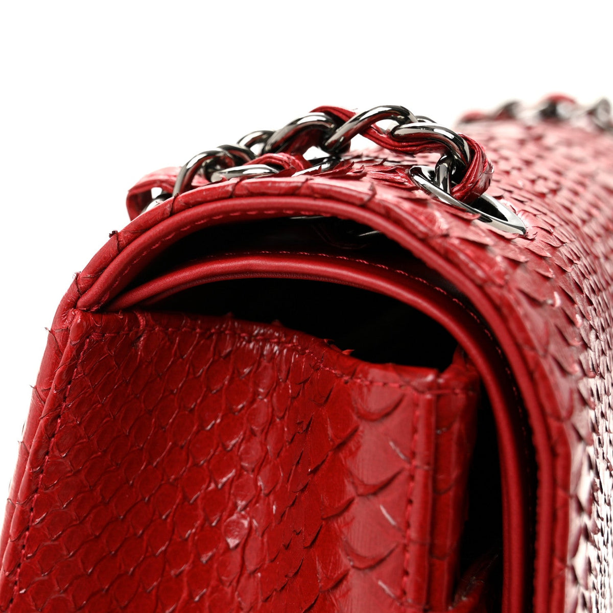 Snakeskin Jumbo Double Flap Red At My store