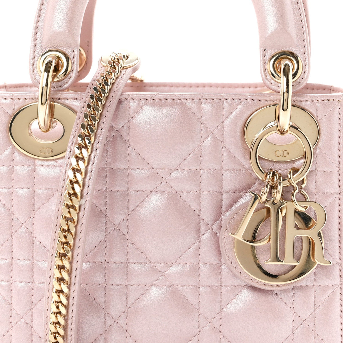 Metallic Lambskin Cannage Mini Lady Dior  Lotus AT My store