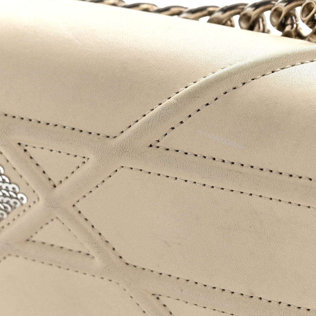 Lambskin Sequin Medium Diorama Flap Bag White AT My store
