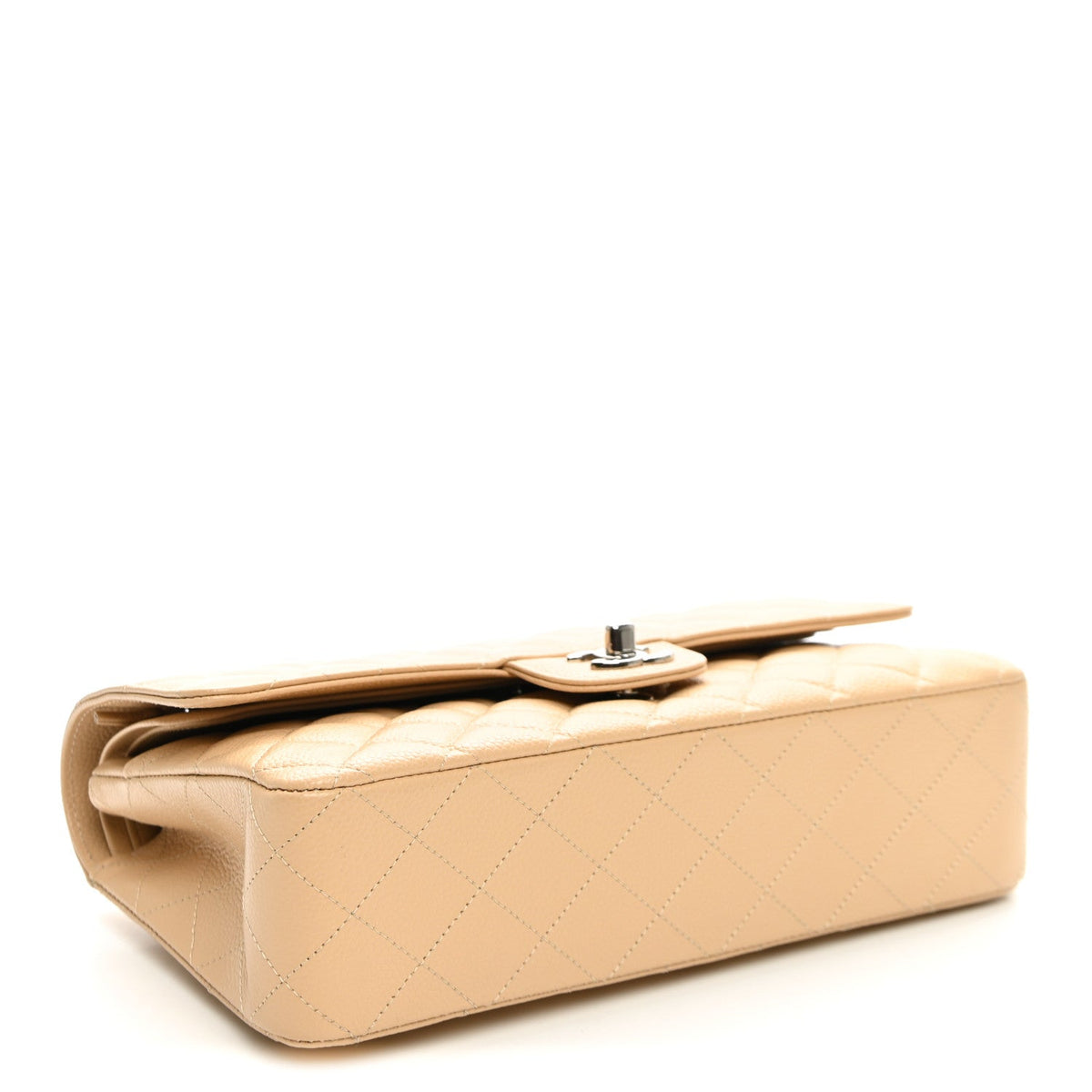 Caviar Quilted Medium Double Flap Beige At My store