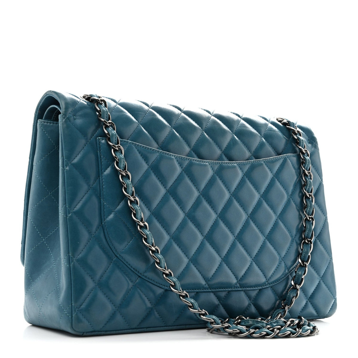 Lambskin Quilted Maxi Double Flap Turquoise At My store