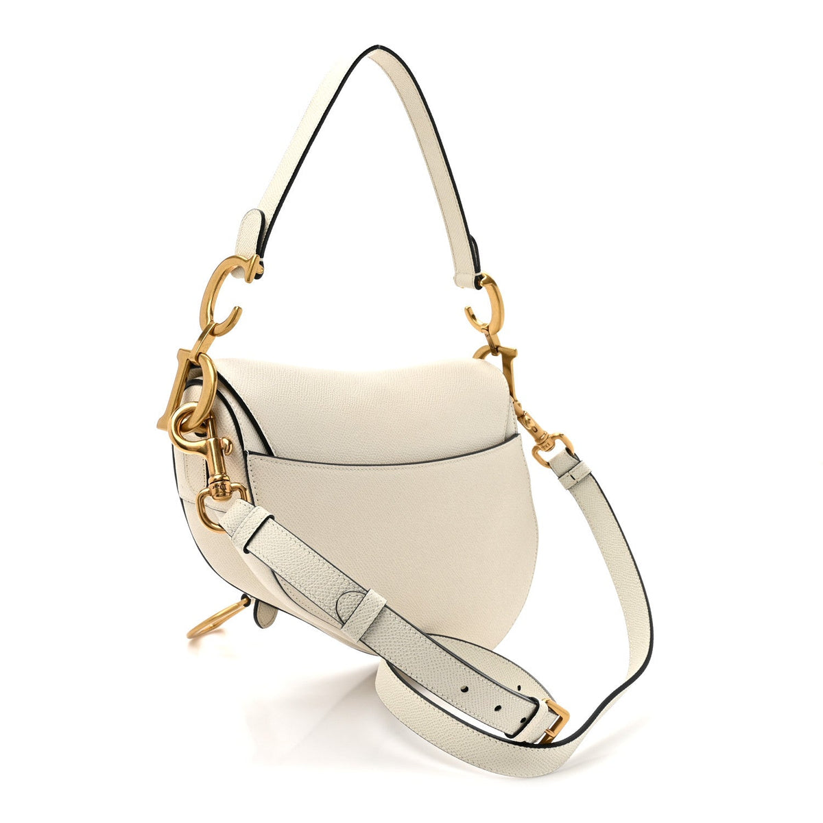Grained Calfskin Saddle Bag With Strap Latte AT My store