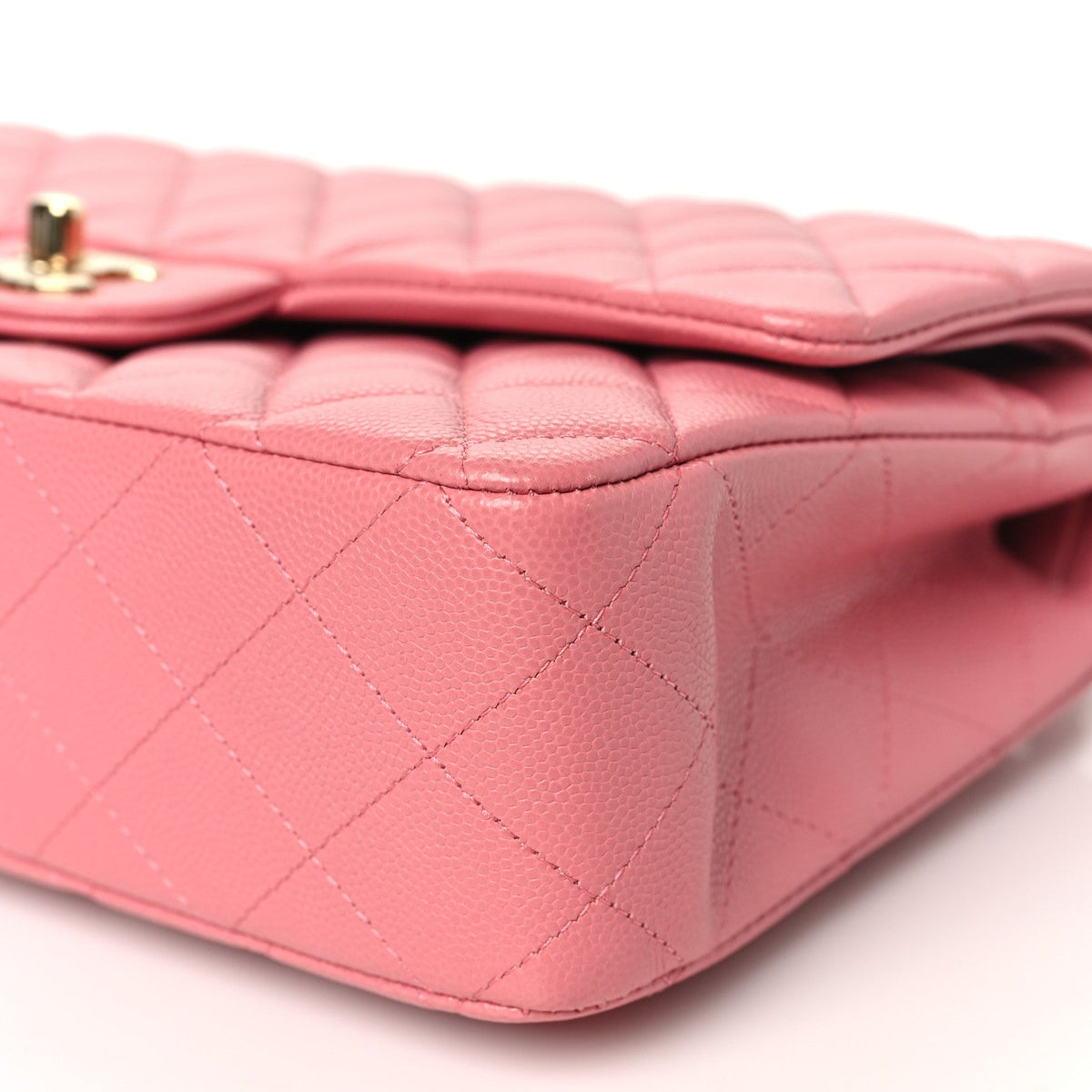 Caviar Quilted Medium Double Flap Pink At My store