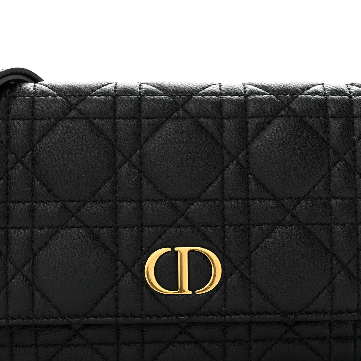 Supple Calfskin Caro Pouch with Chain Black AT My store