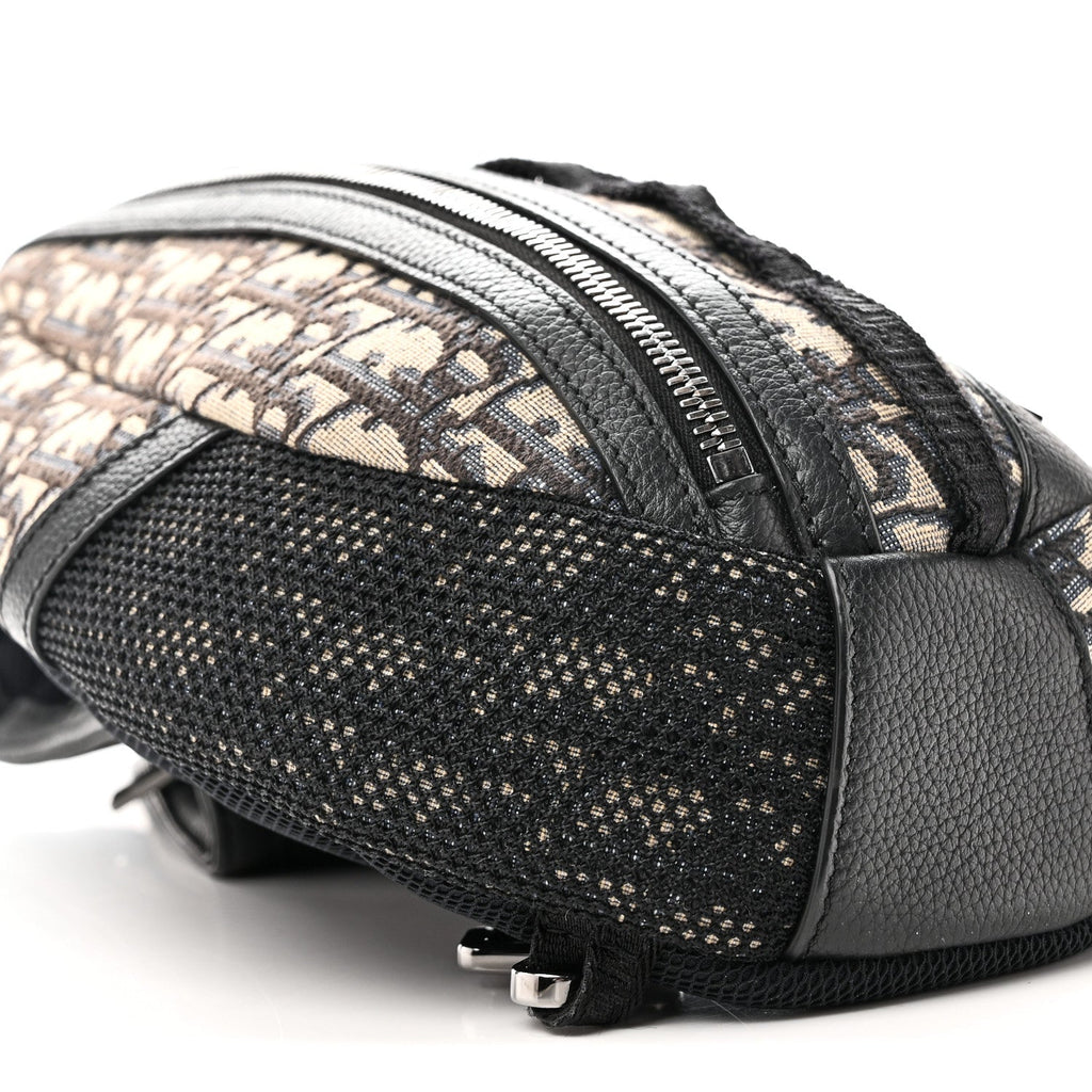 Grained Calfskin Oblique Scarab Sling Bag Blue Black AT My store