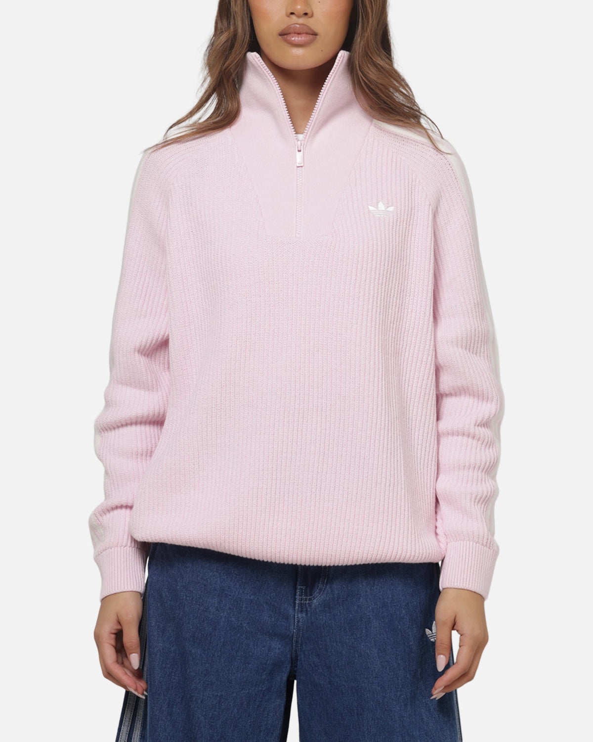 Best-Selling Adidas Women's Funnel Neck Quarter Zip Sweatshirt Pink