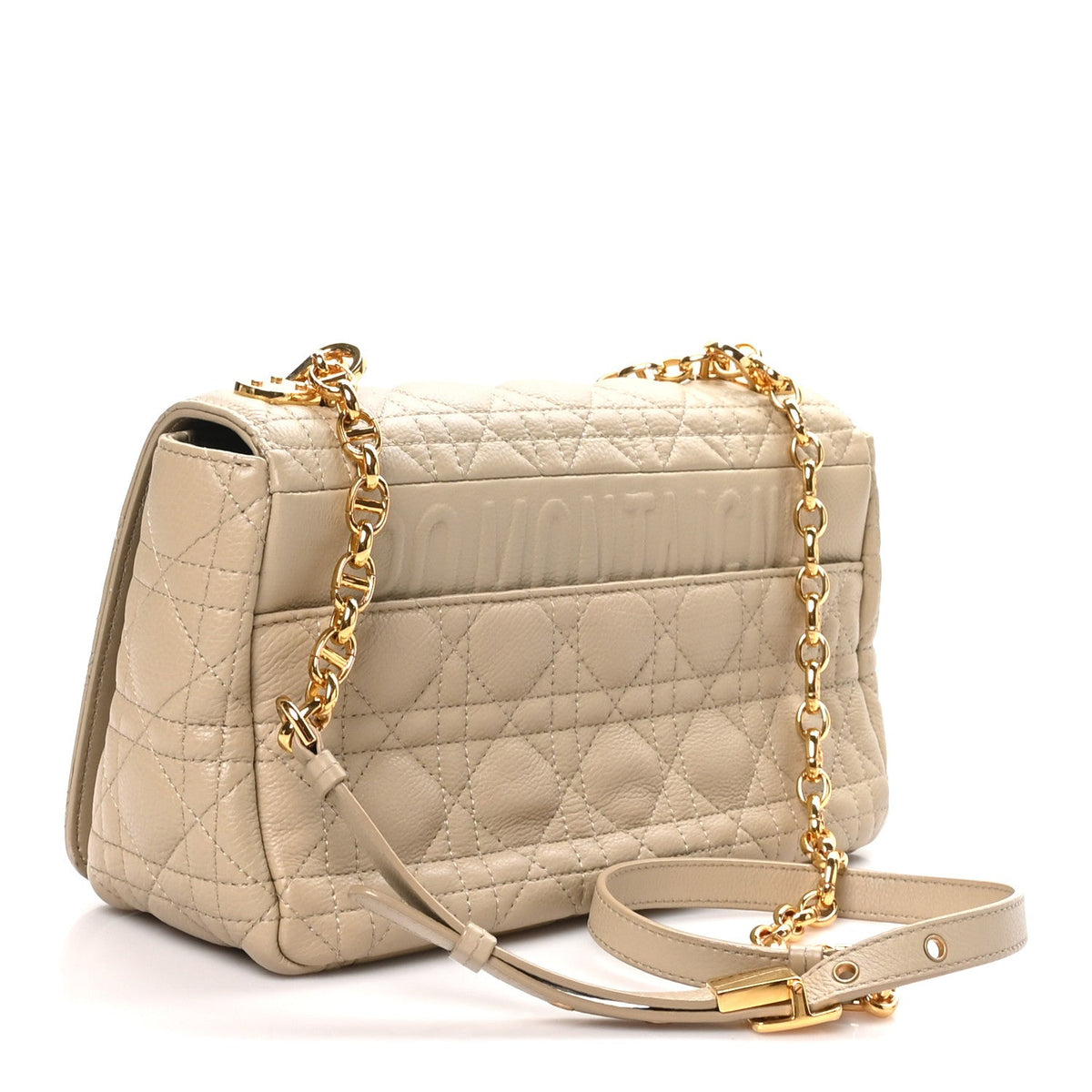 Supple Calfskin Cannage Medium Caro Bag Beige AT My store