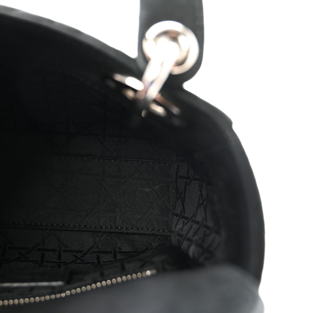 Metallic Calfskin Cannage Mini Lady Dior Black AT My store